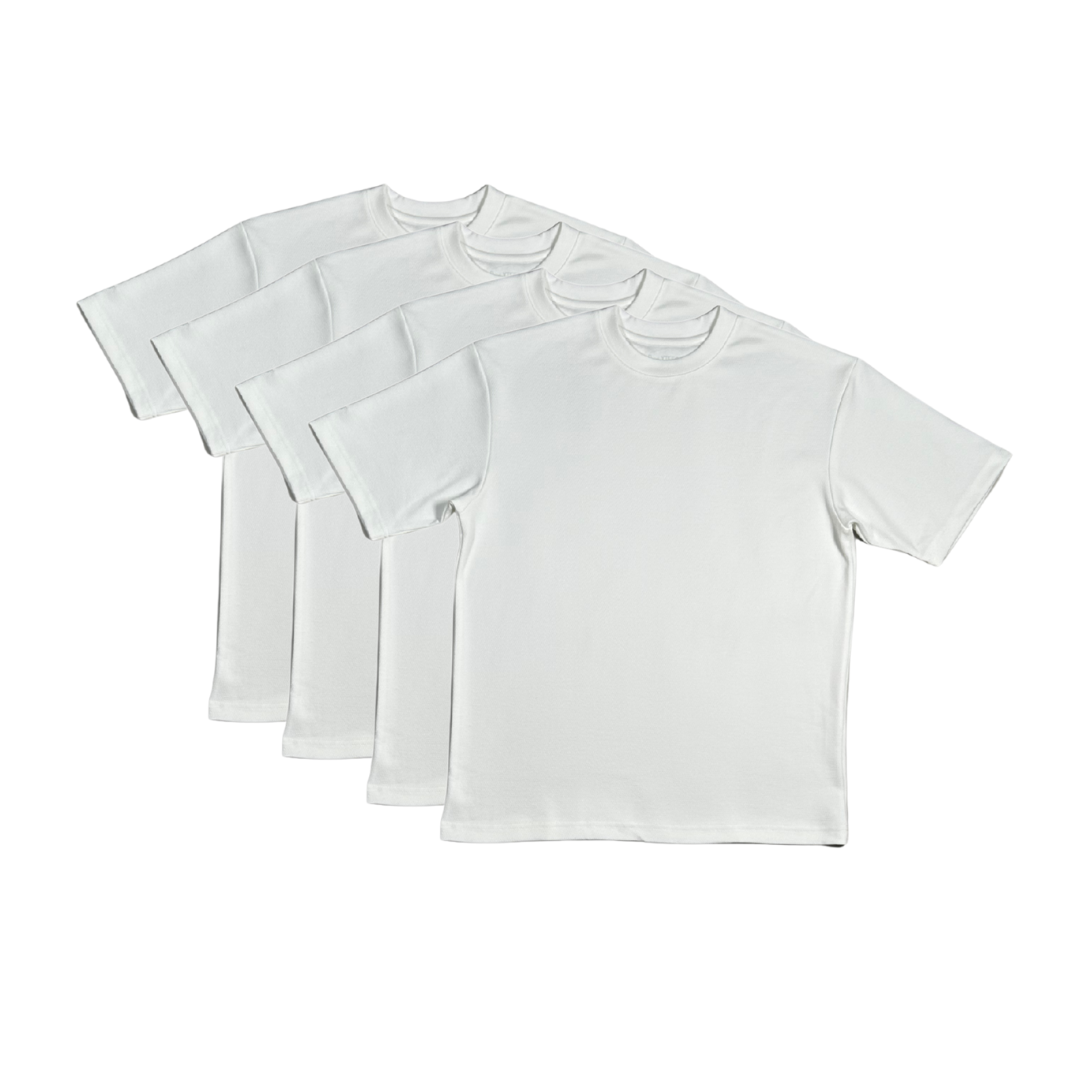 Daily Tees Classic (White) Bundle of 4